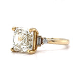 4.01 GIA Asscher Cut Diamond Engagement Ring in 14k Yellow Gold