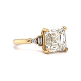 4.01 GIA Asscher Cut Diamond Engagement Ring in 14k Yellow Gold