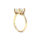 4.01 GIA Asscher Cut Diamond Engagement Ring in 14k Yellow Gold