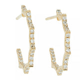 LALI Jewels 14K Gold Polished 0.28ctw Diamond Geometric J-Hoop Earrings