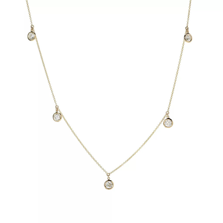 Gems of Distinction 14K Gold 1.00ctw Diamond Charm Station Necklace