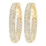 Gems of Distinction 14KW Gold 1.90ctw Diamond Pave Hoop Earrings