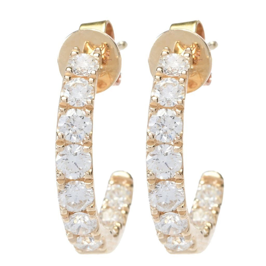 Sonia Bitton Galerie de Bijoux 14K Gold Choice of Carat Diamond Hoop Earrings