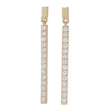 Beverly Hills Elegance 14KY Gold 1.12ctw Diamond Bar Drop Earrings