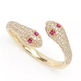 Sabrina Designs 14K Gold Choice of Gemstone & Diamond Snake Ring