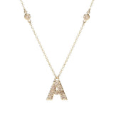 Gems of Distinction 14K Gold Champagne Diamond Initial Pendant w/ Chain