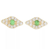 Sabrina Designs 14K Gold Choice of Gem & Diamond Evil Eye Stud Earrings