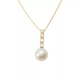 Sabrina Designs Cultured Pearl & Diamond Drop Necklace