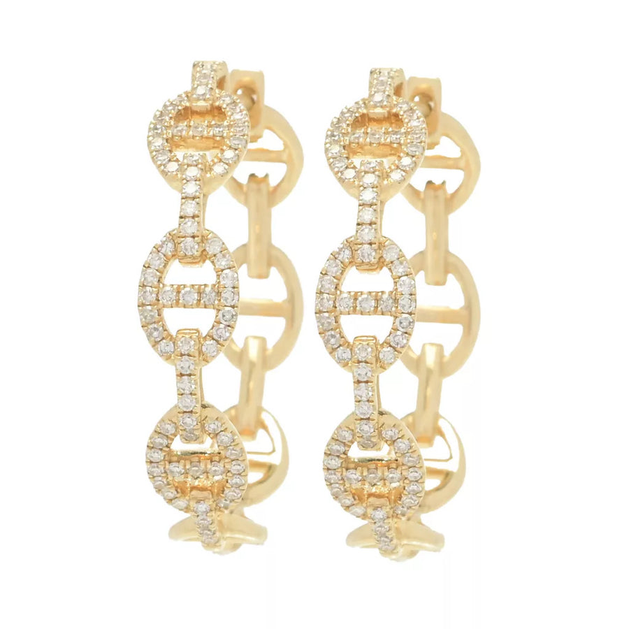 Sabrina Designs 14K Gold Polished 0.42ctw Diamond Link Hoop Earrings