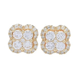 LALI Jewels 14KY Gold Polished 0.81ctw Diamond Clover Stud Earrings