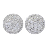 DIAMORE 14K Gold Polished 0.20ctw Diamond Pave Domed Stud Earrings