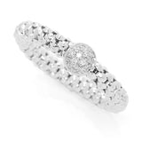 DIAMORE 14K Gold 0.09ctw Diamond Pave Popcorn Link Stack Ring