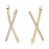 DIAMORE 14K Gold Polished 0.17ctw Diamond X Stud Earrings