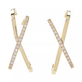 DIAMORE 14K Gold Polished 0.17ctw Diamond X Stud Earrings