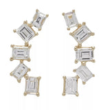 Gems of Distinction 14KY Gold 0.60ctw Baguette Diamond Crawler Earrings