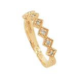 Morris & David 14K Gold 0.18ctw Diamond Stack Band Ring, 1.7 grams