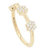 Gems of Distinction 14K Gold 0.27ctw Diamond Cluster Station Ring