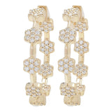 Gems of Distinction 14KY Gold 0.75ctw Diamond Cluster Station Earrings
