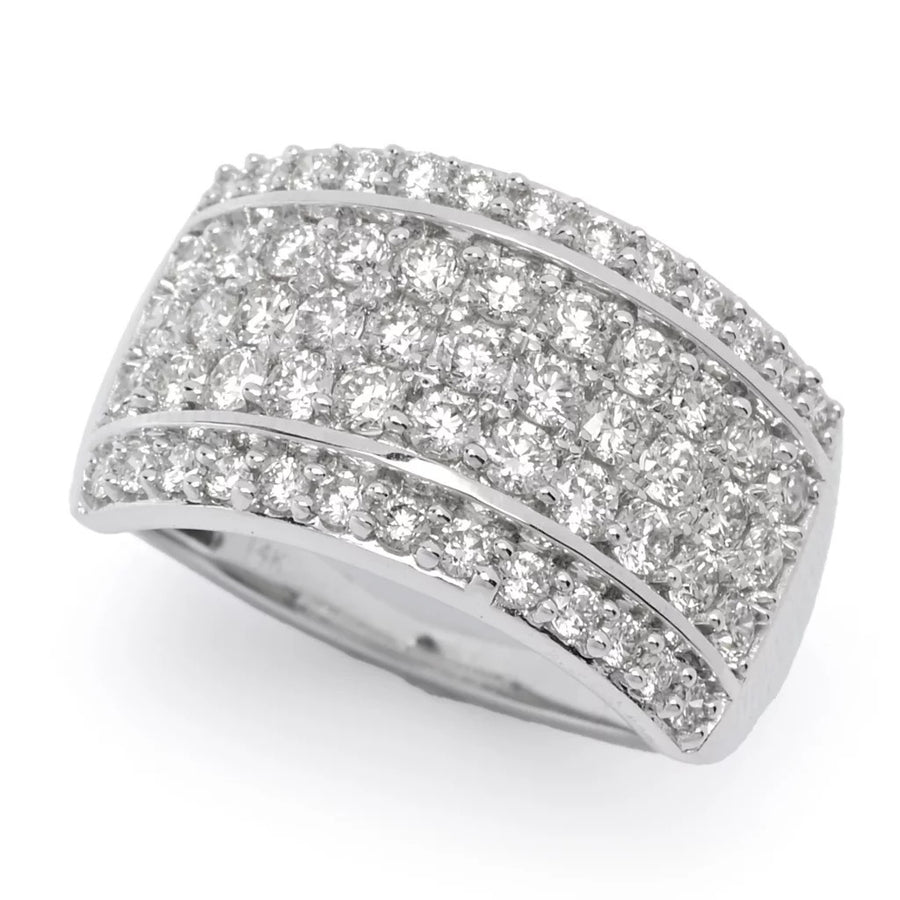 Diamond Treasures 14KY White Gold 1.51ctw Pave Diamond Band Ring