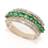 LALI Jewels 14K Gold Polished 1.74ctw Emerald & Diamond Ring, 4.1 grams