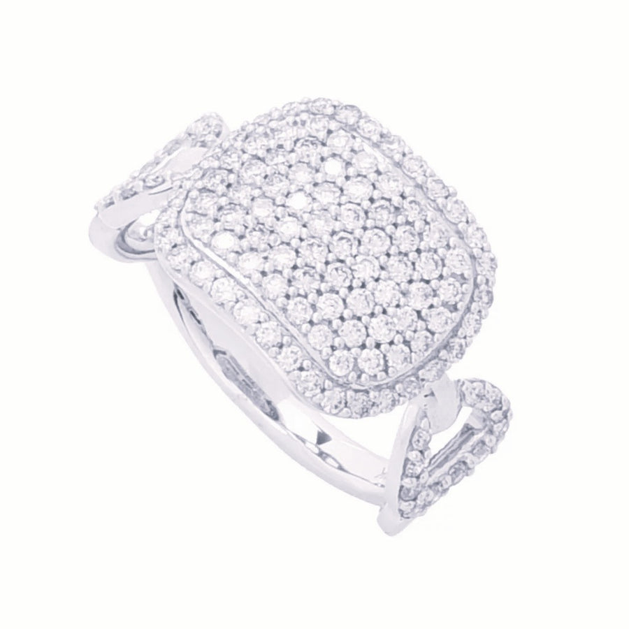 Morris & David 14K Gold Polished 1.00ctw Pave Diamond Ring