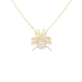 Gems of Distinction 14K Gold 0.07ctw Diamond Bumblebee Pendant w/ Chain