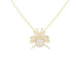 Gems of Distinction 14K Gold 0.07ctw Diamond Bumblebee Pendant w/ Chain