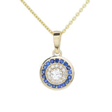 Gems of Distinction 0.41ctw Diamond & Blue Sapphire Pendant w/ Chain