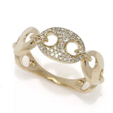 Sabrina Designs 14K Gold 0.15ctw Pave Diamond Gucci Link Ring