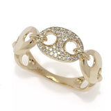 Sabrina Designs 14K Gold 0.15ctw Pave Diamond Gucci Link Ring