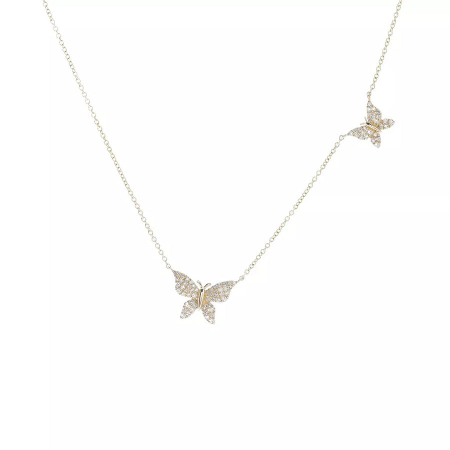 Sabrina Designs 14KY Gold 0.24ctw Diamond Butterfly Necklace, 2.5 grams