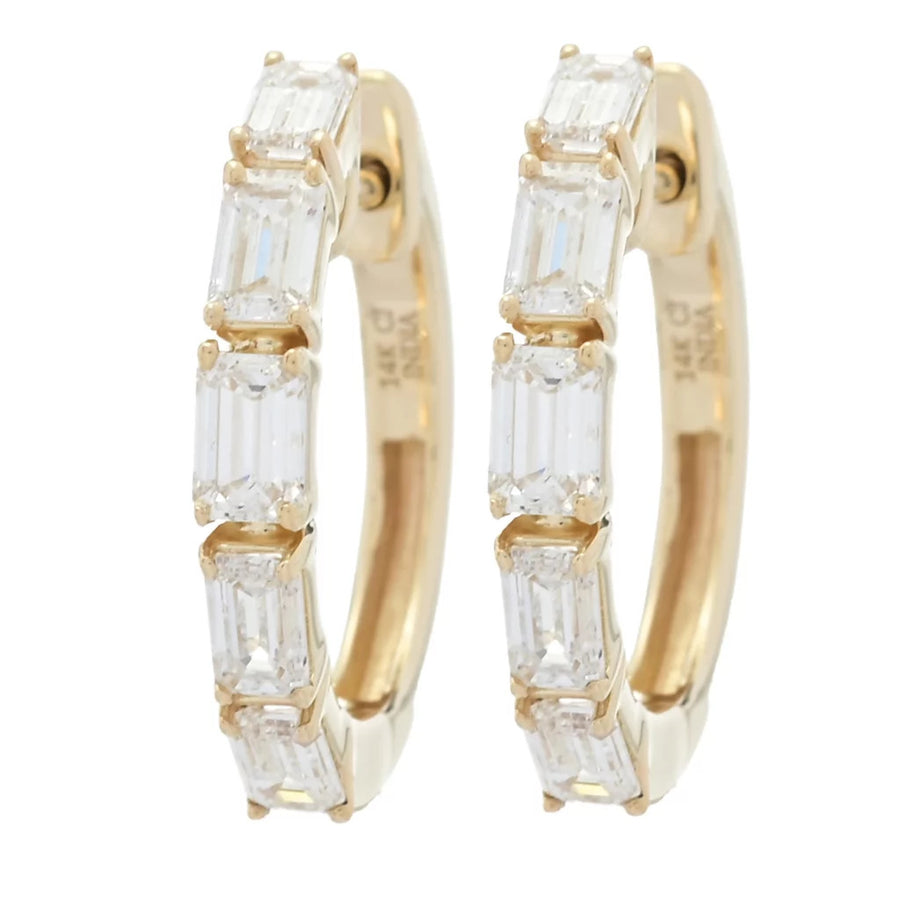 Gems of Distinction 14KY Gold 1.00ctw Emerald Cut Diamond 5-Stone Earrings