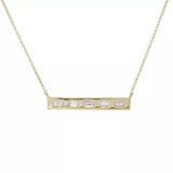 KALLATI 14K Gold Polished 0.27ctw Baguette Diamond Bar Necklace