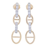 Morris & David 14K Gold 0.50ctw Diamond Mariner Link Drop Earrings