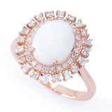 Australian Opal & 0.44ctw Diamond Ring
