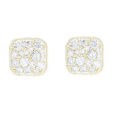 Cocci Collection 14K Gold Polished 1.00ctw Pave Diamond Stud Earrings