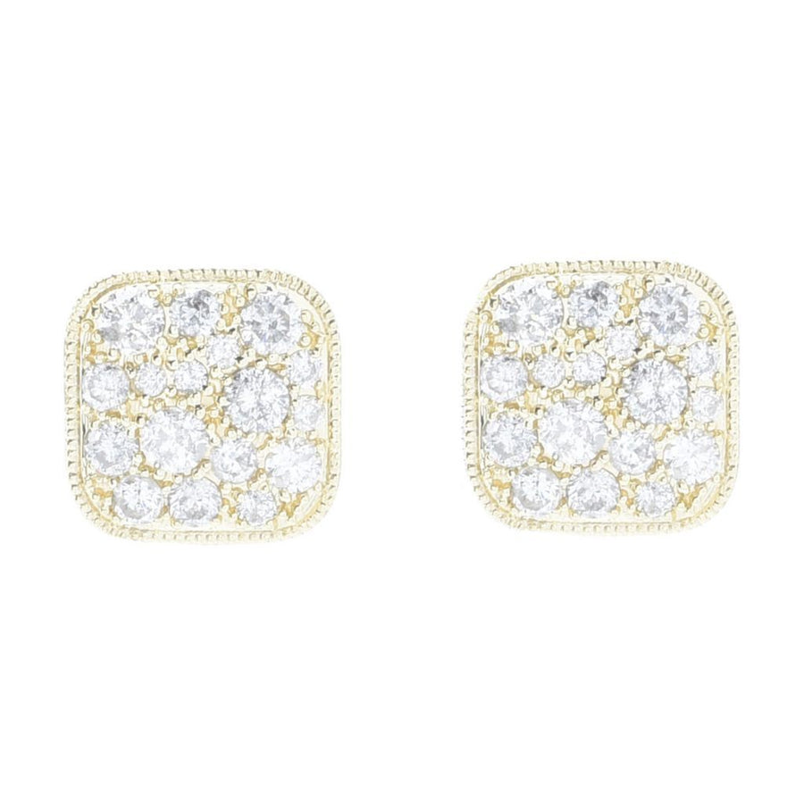Cocci Collection 14K Gold Polished 1.00ctw Pave Diamond Stud Earrings