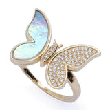 Sabrina Designs 14K Gold 0.13ctw Diamond & Choice of Gem Butterfly Ring
