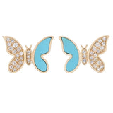 Sabrina Designs 14K Gold 0.10ctw Diamond & Gem Butterfly Stud Earrings