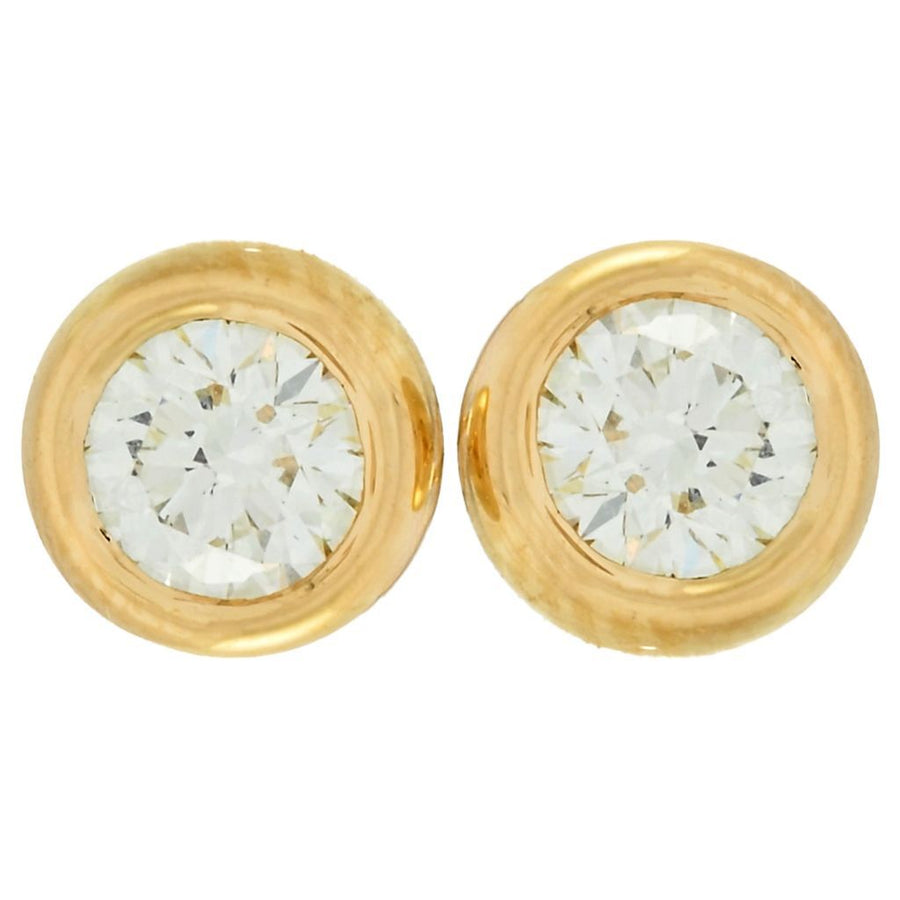 Morris & David 14K Gold Choice of Carat Bezel Set Diamond Stud Earring