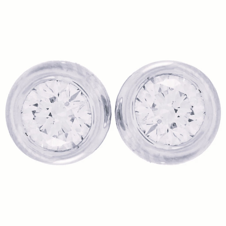 Morris & David 14K Gold Choice of .50 Carat Bezel Set Diamond Stud Earrings