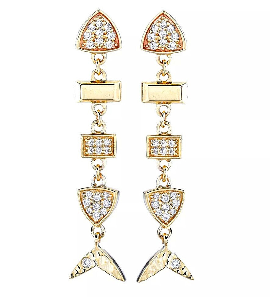 Beverly Hills Elegance Diamond Fish Drop Earrings