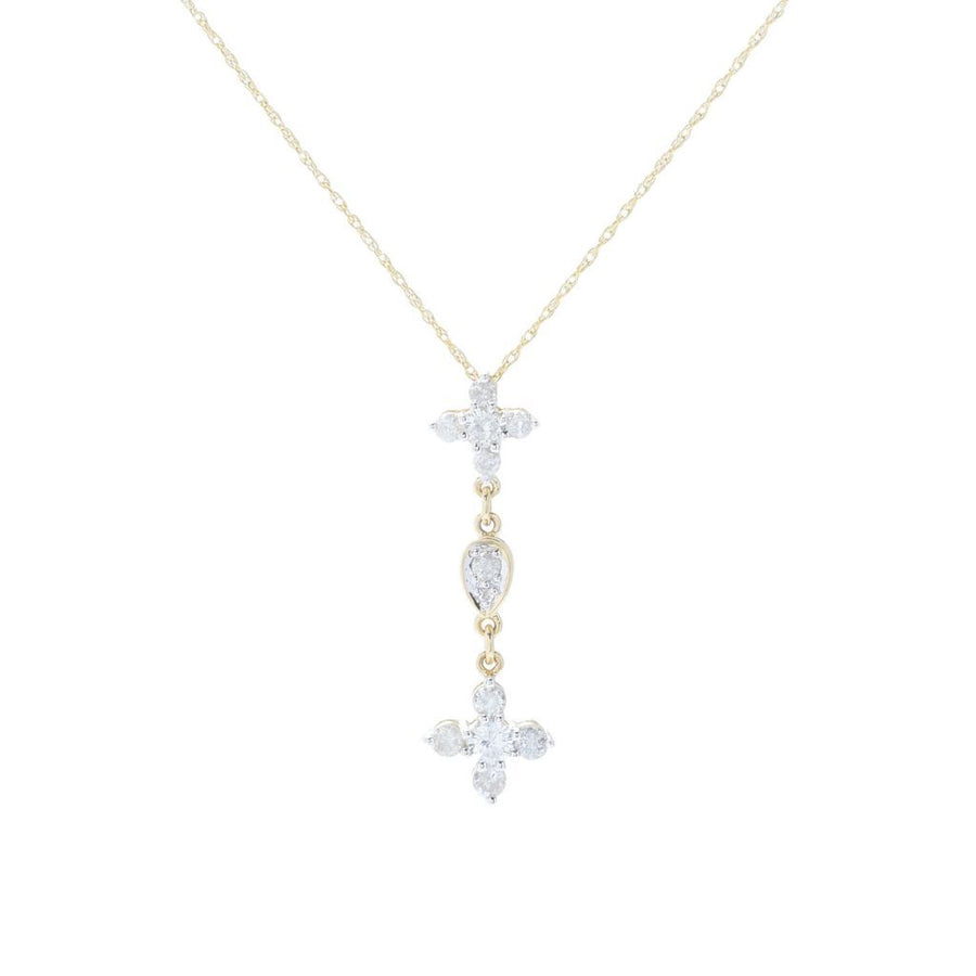 14K Gold Polished 0.58ctw Diamond Pendant w/ 18" Chain, 2.1 grams