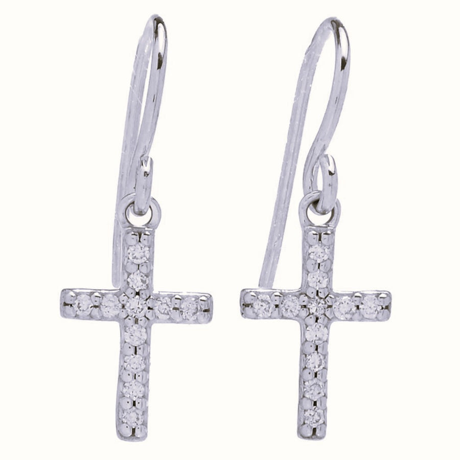 Kendra Scott 14K Gold Polished 0.08ctw Diamond Cross Drop Earrings