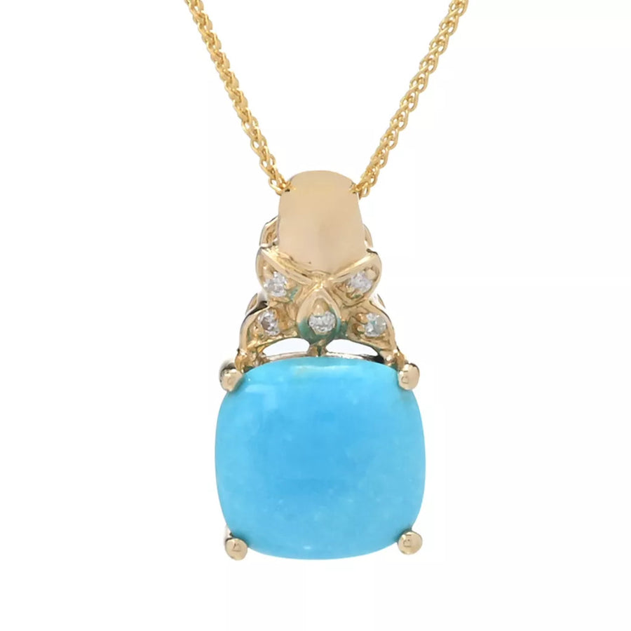 Women's Necklace LALI Jewels Turquoise & Diamond Pendant