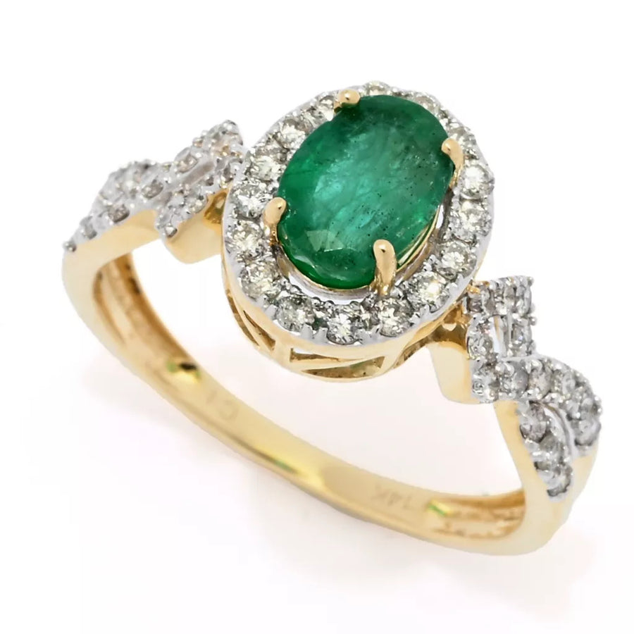 Oval Emerald & Diamond Ring
