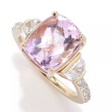 Serge & Camille 14K Gold 4.55ctw Kunzite &Lab Grown Diamond Ring, 5.0 grams