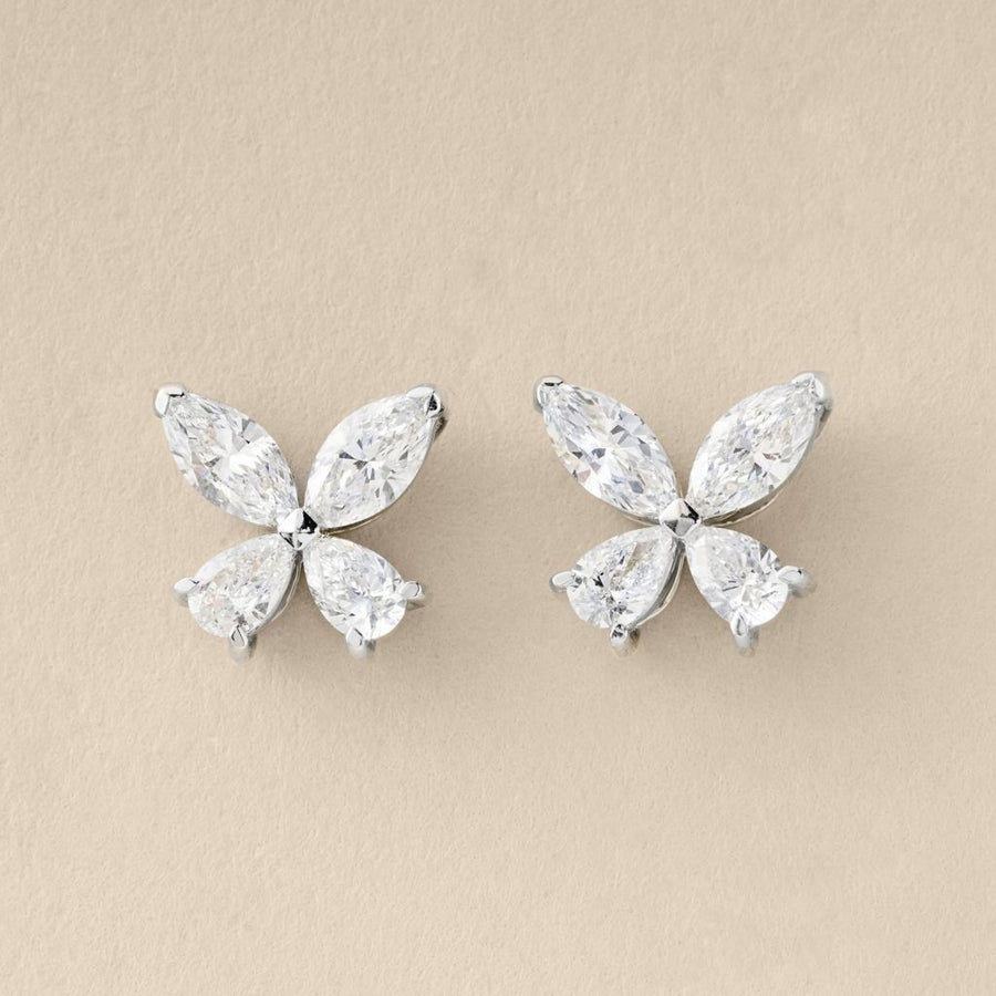 Peace Jewelers Choice of 14K Gold 1.30ctw Lab Grown Diamond Butterfly Stud Earrings