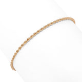 Stefano Oro 14K Gold Semi-Solid Choice of Size "Raffinato Rope" Chain Bracelet