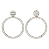 Diamond Reversible Circle Drop Earrings
